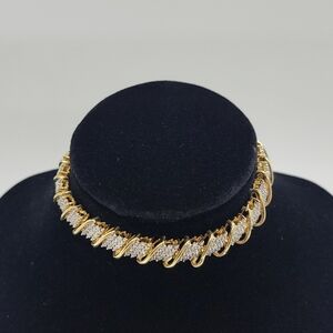 COPY - Elegant Gold Plated Sterling Diamond Women's Bracelet